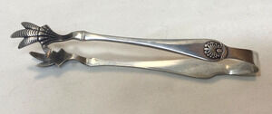 Antique Claw SUGAR CUBE TONGS BY ROGERS BROS Silver-Plated SHELL PATTERN